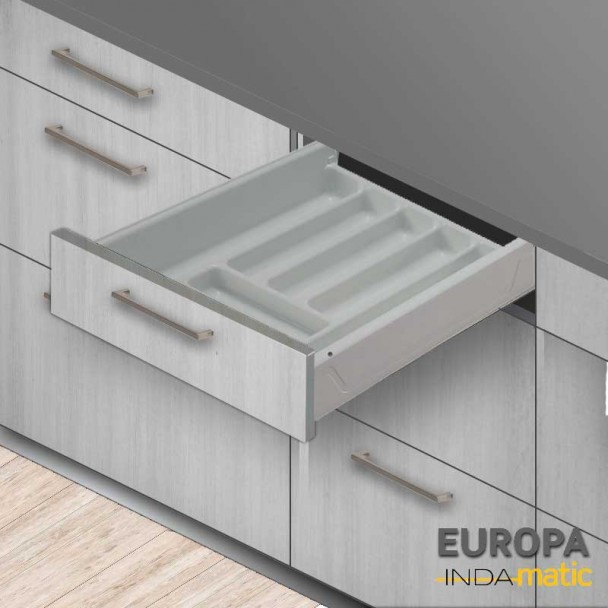 Gaveta Porta-Talheres de Cozinha Europa PVC Cinza