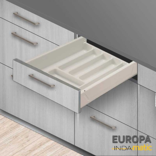 Gaveta Porta-Talheres de Cozinha Europa PVC Branco